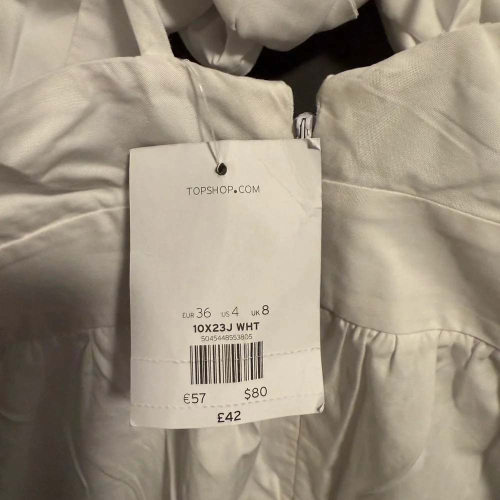 NWT Topshop White Tie Front Cut Out Midi Dress - Size 4 - Picture 4 of 4